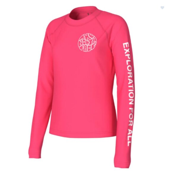 The North Face Girls XS Size 6 Amphibious Long Sleeve Sun Tee Kids Hot Pink NWT - Picture 1 of 1